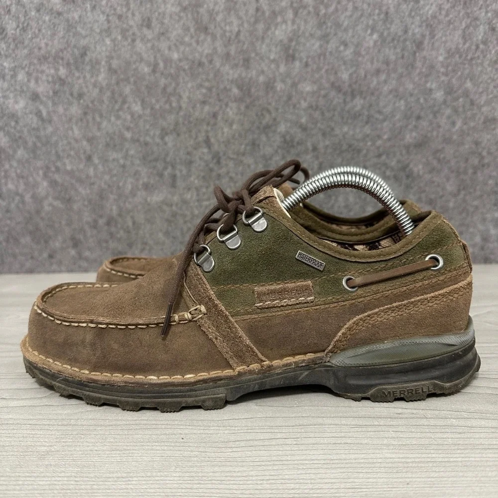 Merrell Palvai‎ Waterproof Mens Sz 9 Bison Brown Suede Leather Oxfords Shoes
